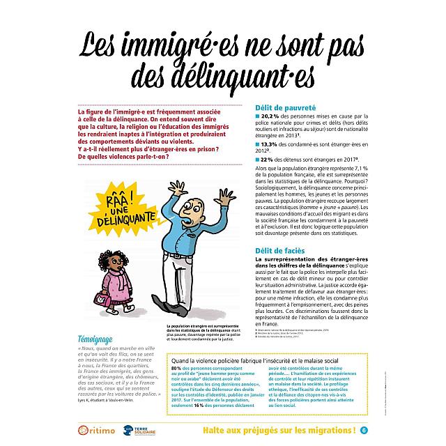 Panneau 6 de l'exposition Halte aux préjugés sur les migrations ! 