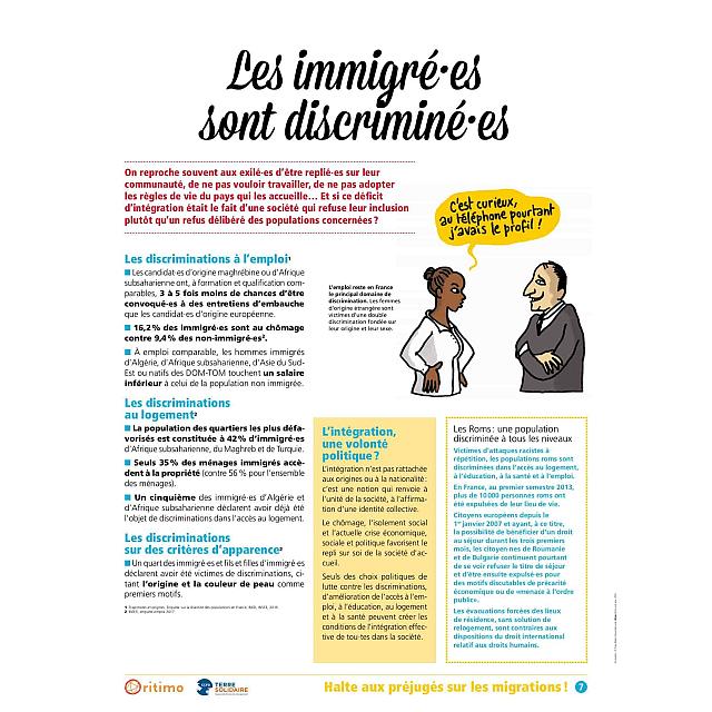 Panneau 7 de l'exposition Halte aux préjugés sur les migrations ! 