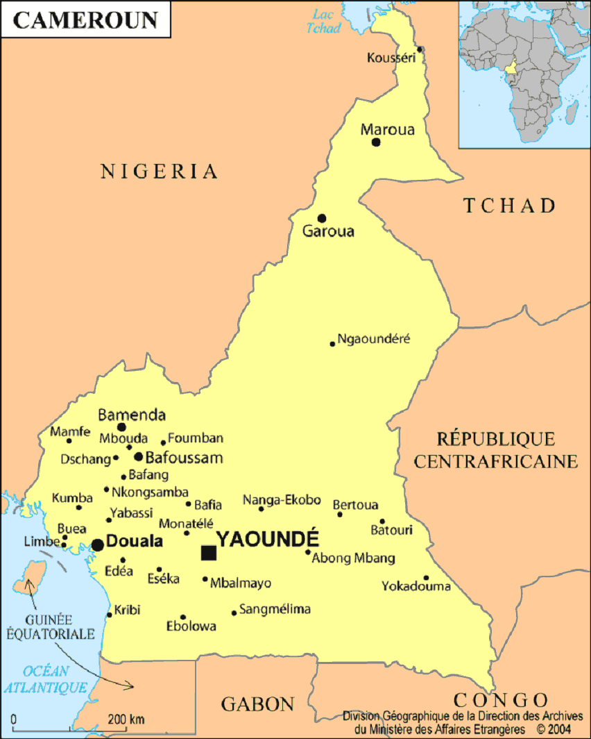 Carte et repère sur le Cameroun - ritimo