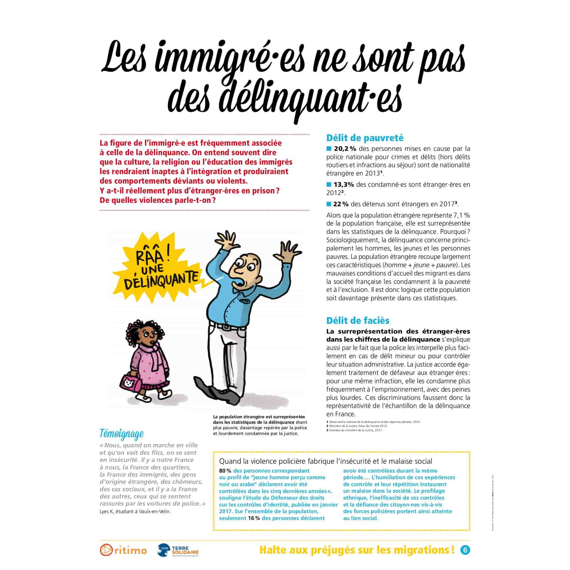Panneau 6 de l'exposition Halte aux préjugés sur les migrations ! 