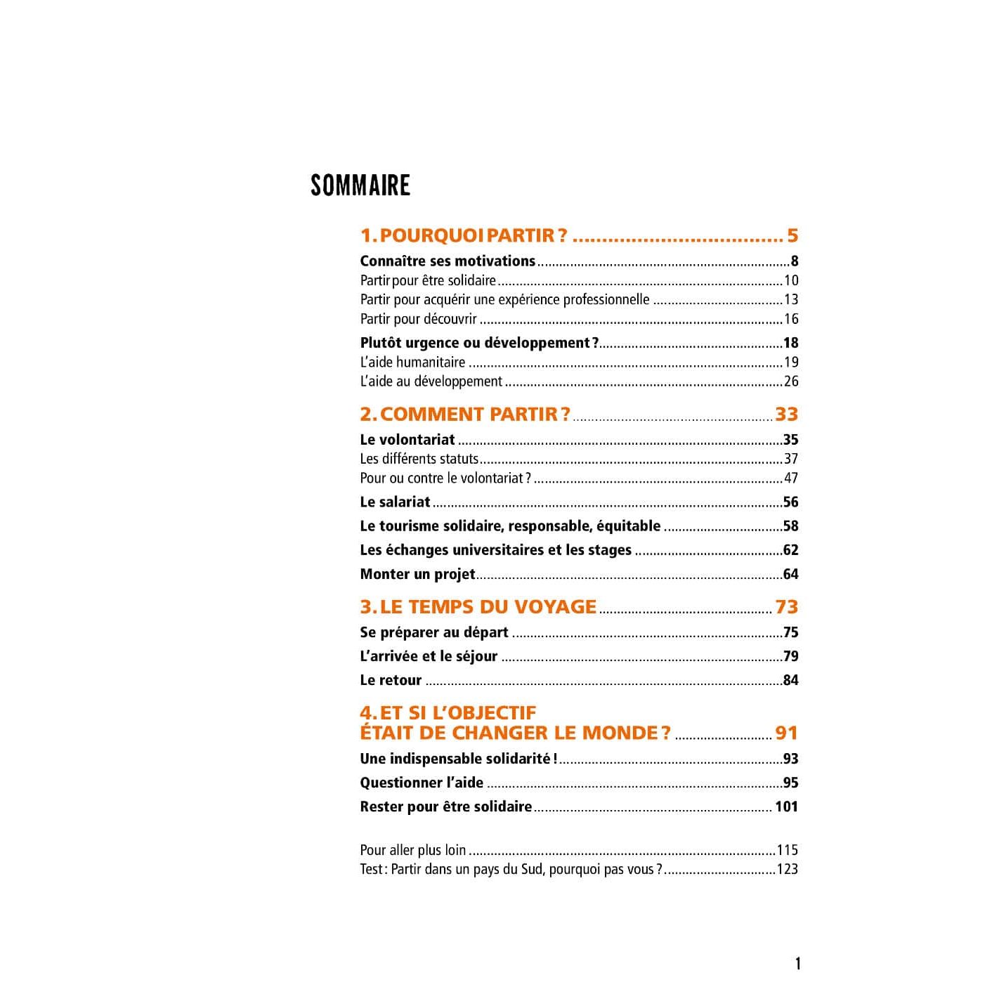 Sommaire du guide Partir pour être solidaire ? 