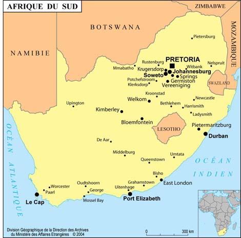 Le Cap afrique du sud carte