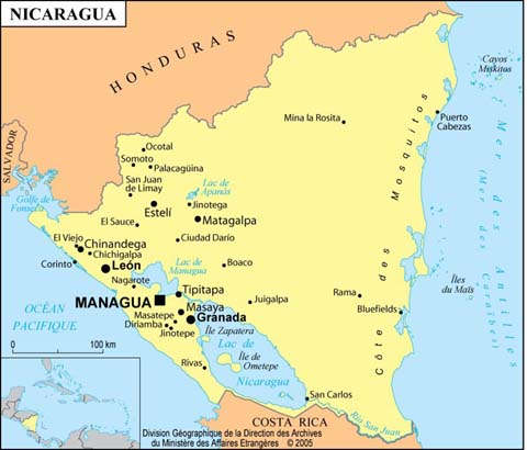 nicaragua carte du monde