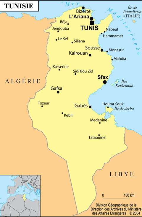 carte de la tunisie